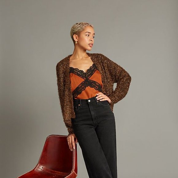 Anthropologie Brown Textured Cardigan - Picture 4 of 7